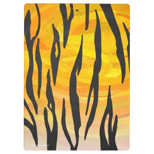 Silhouette Tiger Black en Sinaasappel Klembord (Achterkant)