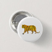 Silhouette Tiger Black en Sinaasappel Ronde Button 3,2 Cm (Voorkant /achterkant)