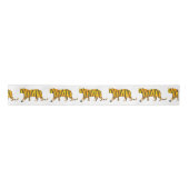 Silhouette Tiger Black en Sinaasappel Satijnen Lint (Voorkant)