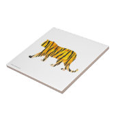 Silhouette Tiger Black en Sinaasappel Tegeltje (Zijkant)