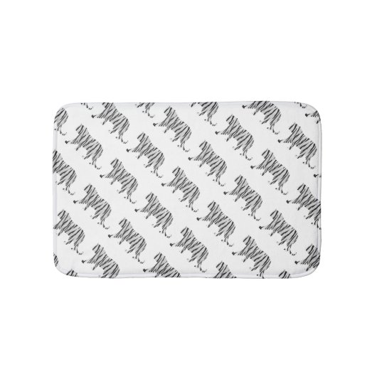 Silhouette Tiger Black en White Badmat (Voorkant)