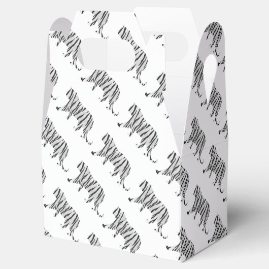 Silhouette Tiger Black en White Bedankdoosjes (Geopend)