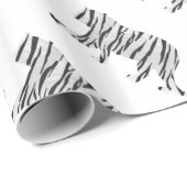 Silhouette Tiger Black en White Cadeaupapier (Rol Hoek)