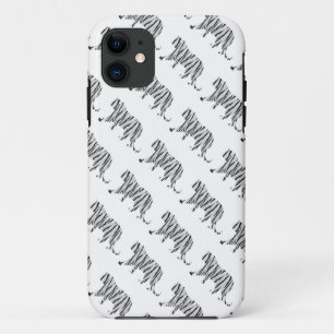 Silhouette Tiger Black en White Case-Mate iPhone Case