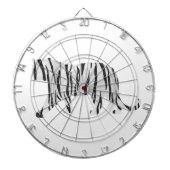 Silhouette Tiger Black en White Dartbord (Voorkant)