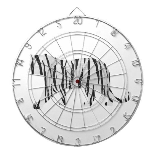 Silhouette Tiger Black en White Dartbord (Voorkant)