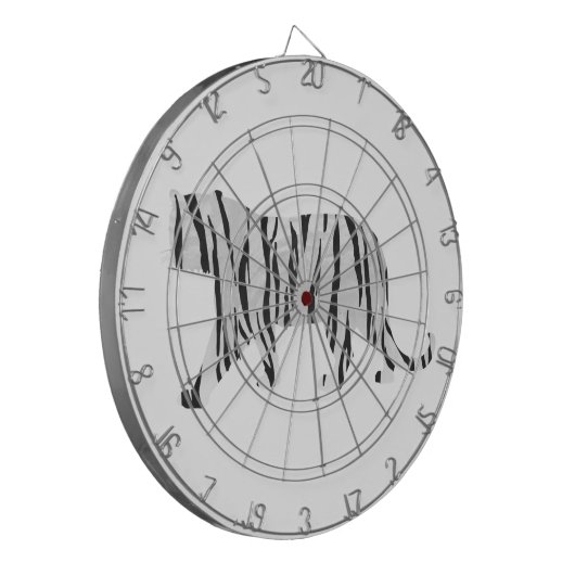 Silhouette Tiger Black en White Dartbord (Voorkant Links)