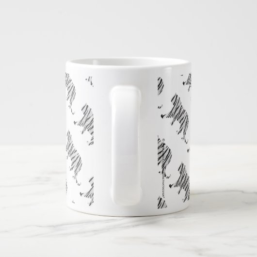 Silhouette Tiger Black en White Grote Koffiekop (Achterkant)