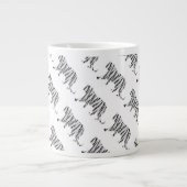Silhouette Tiger Black en White Grote Koffiekop (Voorkant)