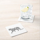 Silhouette Tiger Black en White Kartonnen Onderzetters (Insitu)