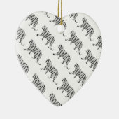 Silhouette Tiger Black en White Keramisch Ornament (Rechts)