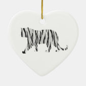 Silhouette Tiger Black en White Keramisch Ornament (Achterkant)