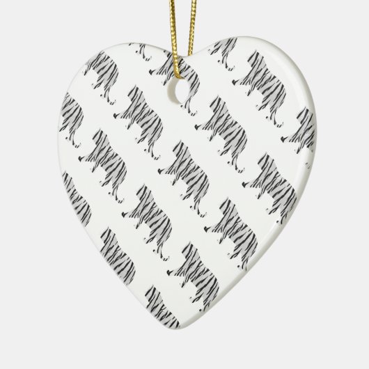 Silhouette Tiger Black en White Keramisch Ornament (Links)