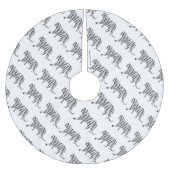 Silhouette Tiger Black en White Kerstboom Rok (Voorkant)