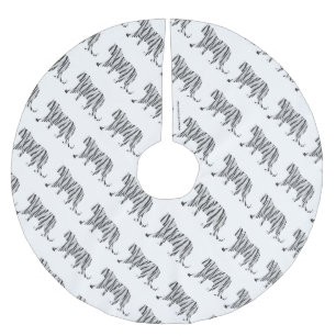 Silhouette Tiger Black en White Kerstboom Rok