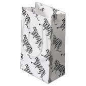 Silhouette Tiger Black en White Klein Cadeauzakje (Achterkant Gekanteld)