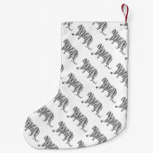 Silhouette Tiger Black en White Kleine Kerstsok (Achterkant)
