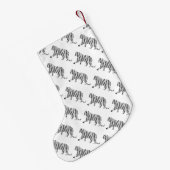 Silhouette Tiger Black en White Kleine Kerstsok (Achterkant (Hangend))