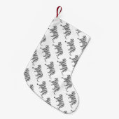 Silhouette Tiger Black en White Kleine Kerstsok (Voorkant (Hangend))
