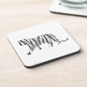 Silhouette Tiger Black en White Onderzetter (Linkerzijde)