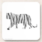 Silhouette Tiger Black en White Onderzetter (Voorkant)