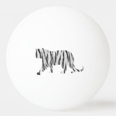 Silhouette Tiger Black en White Pingpongbal (Voorkant)