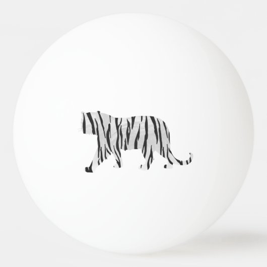 Silhouette Tiger Black en White Pingpongbal (Achterkant)