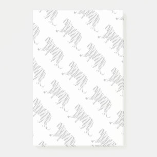Silhouette Tiger Black en White Post-it® Notes
