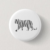 Silhouette Tiger Black en White Ronde Button 3,2 Cm (Voorkant)
