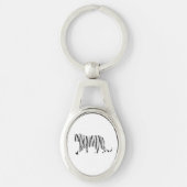 Silhouette Tiger Black en White Sleutelhanger (Voorkant)