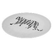 Silhouette Tiger Black en White Snijplank (Hoek)