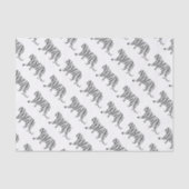 Silhouette Tiger Black en White Tissuepapier (Voorkant)