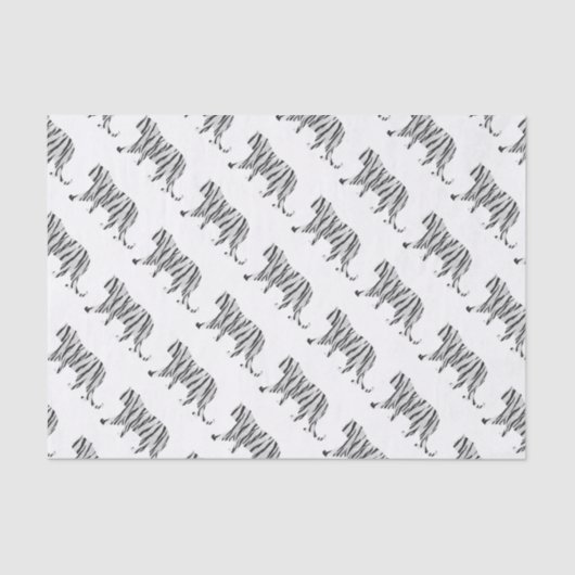Silhouette Tiger Black en White Tissuepapier (Voorkant)