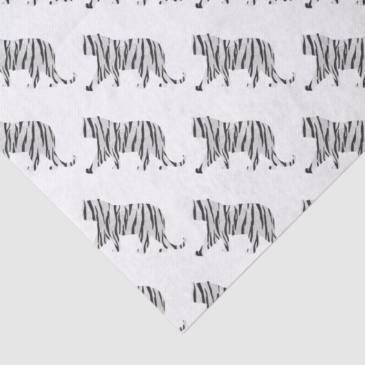 Silhouette Tiger Black en White Tissuepapier (Detail)