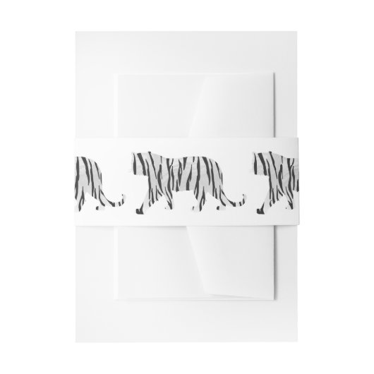 Silhouette Tiger Black en White Uitnodigingen Wikkel (Voorkant Voorbeeld)