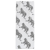 Silhouette Tiger Black en White Wijn Cadeautas (Voorkant)