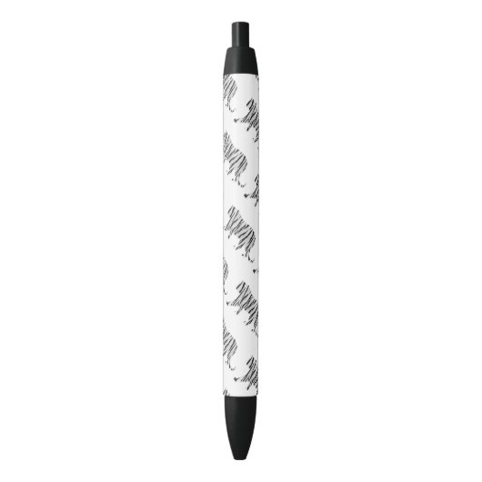 Silhouette Tiger Black en White Zwarte Inkt Pen (Voorkant Verticaal)