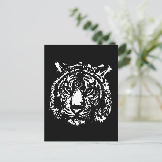 Silhouette Tiger Briefkaart (Staand voorkant)
