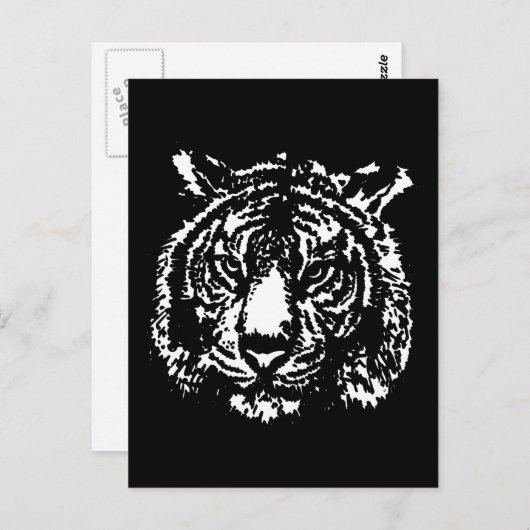 Silhouette Tiger Briefkaart (Voorkant / Achterkant)