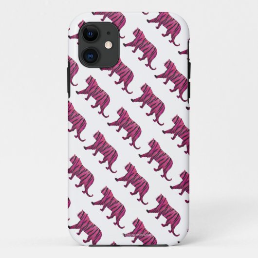Silhouette Tiger roze en zwart Case-Mate iPhone Case (Achterkant)