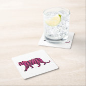 Silhouette Tiger roze en zwart Kartonnen Onderzetters (Insitu)