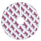 Silhouette Tiger roze en zwart Kerstboom Rok (Voorkant)
