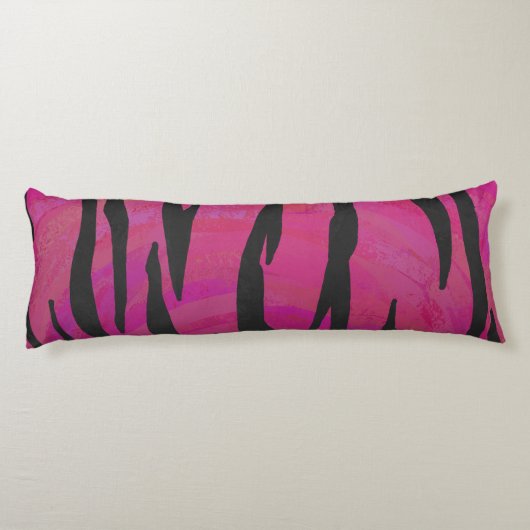 Silhouette Tiger roze en zwart Lichaamskussen (Achterkant)