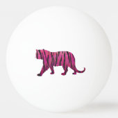 Silhouette Tiger roze en zwart Pingpongbal (Voorkant)