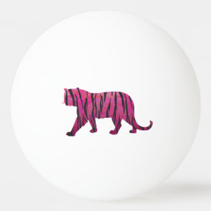Silhouette Tiger roze en zwart Pingpongbal