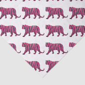 Silhouette Tiger roze en zwart Tissuepapier (Detail)