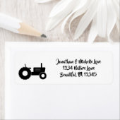 Silhouette Tractor Boerderij Adres Etiket (Insitu)