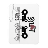Silhouette Tractor Couple in LOVE Boerderij Magneet (Verticaal)
