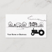 Silhouette Tractor en Cute Country Boerderij Visitekaartje (Voorkant)