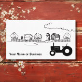 Silhouette Tractor en Cute Country Boerderij Visitekaartje